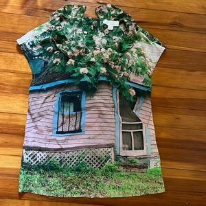 Vintage Anthro silk top. Gorgeous print